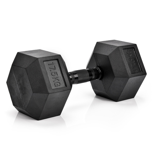 Hantel heksagonalny gumowany Meteor 17.5kg