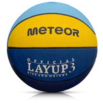 Piłka do koszykówki Meteor Layup 3 niebieski/żółty/błękitny