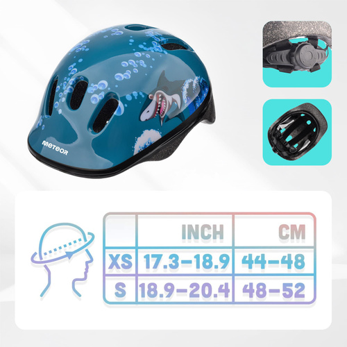 Kask rowerowy dla dzieci Meteor KS06 XS 44-48 cm Baby shark