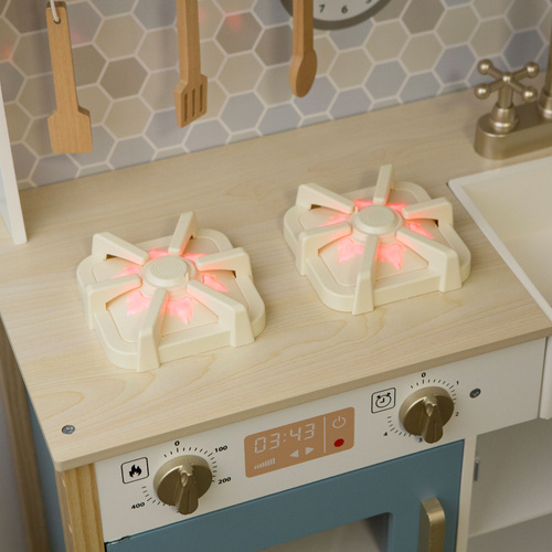 Wooden kitchen with accessories