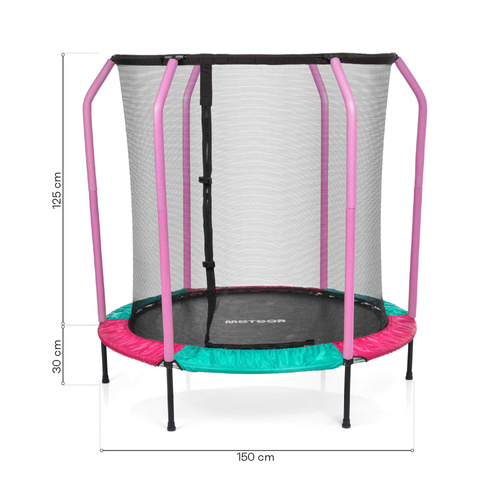 Trampolina dla dzieci Meteor TRP-55 150 cm różowy