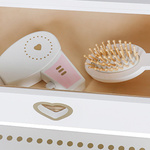 Wooden vanity table with accessories