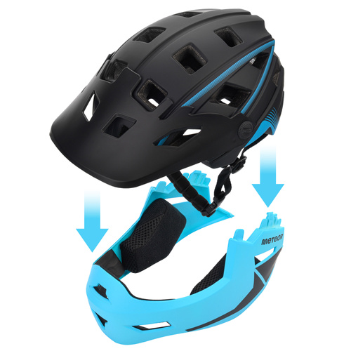 Full-face bicycle helmet Meteor Hydra M 55-58 cm black/blue