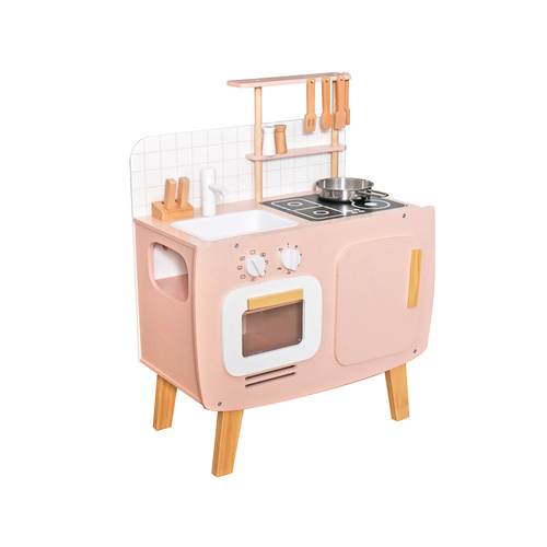 Wooden kitchen with accessories