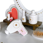 Wooden vanity table with accessories