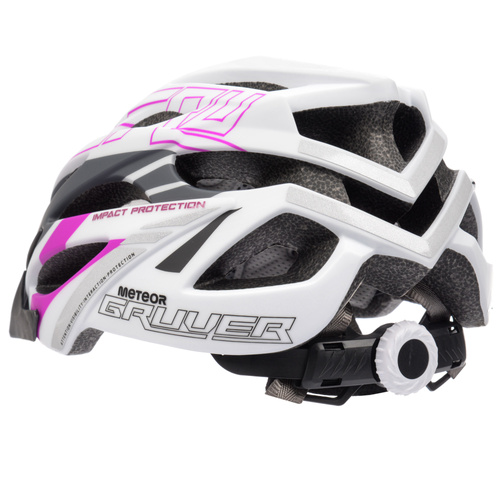 Kask rowerowy Meteor Gruver L 58-61 cm biały/szary/różowy