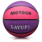 Piłka do koszykówki Meteor Layup 1 różowy/fioletowy