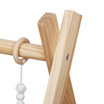 Educational wooden activity gym with hanging toys