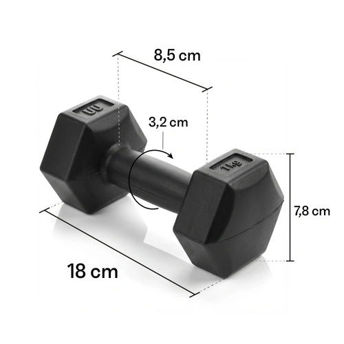 Cement dumbbell set 2x1 kg Meteor