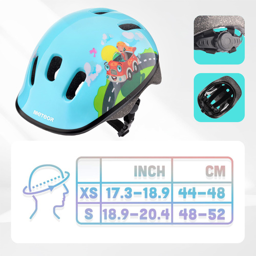 Kask rowerowy dla dzieci Meteor KS06 XS 44-48 cm Firefighter