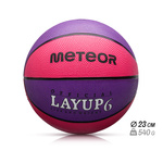 Piłka do koszykówki Meteor Layup 6 różowy/fioletowy