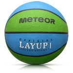 Piłka do koszykówki Meteor Layup 1 niebieski/zielony
