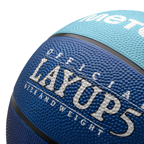 Piłka do koszykówki Meteor Layup 5 niebieski/szary