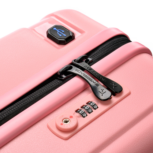 SwissBags Tourist Cabin Suitcase 55cm Pink