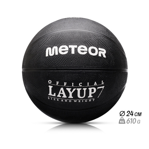 Piłka do koszykówki Meteor Layup 7 czarny