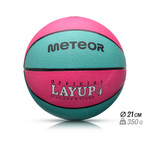 Piłka do koszykówki Meteor Layup 4 różowy/niebieski