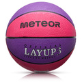 Piłka do koszykówki Meteor Layup 3 różowy/fioletowy