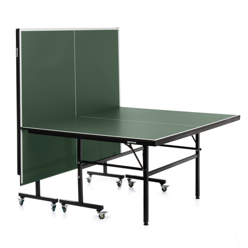 Zestaw stół do tenisa stołowego Meteor zielony plus siatka rollnet, 2 rakietki, 3 piłeczki