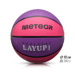 Piłka do koszykówki Meteor Layup 1 różowy/fioletowy