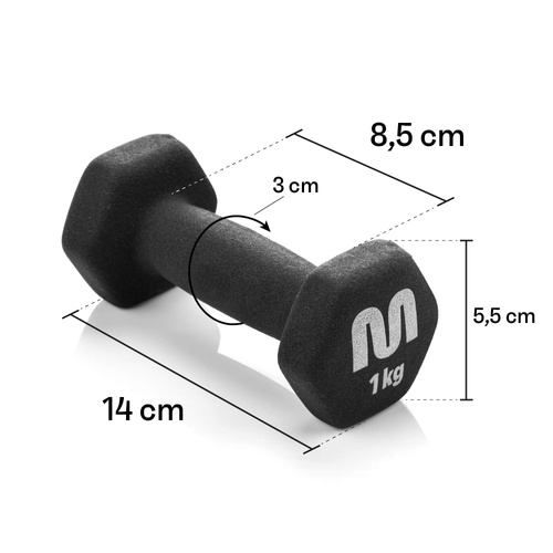 Zestaw hantli żeliwnych 2x1 kg Meteor