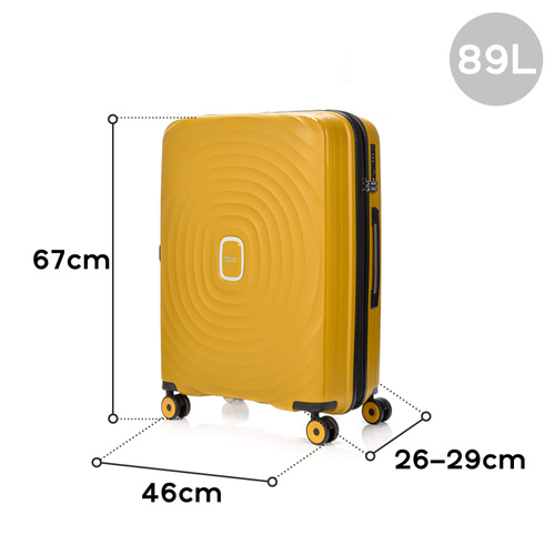Średnia Walizka SwissBags Echo 67cm Musztardowa