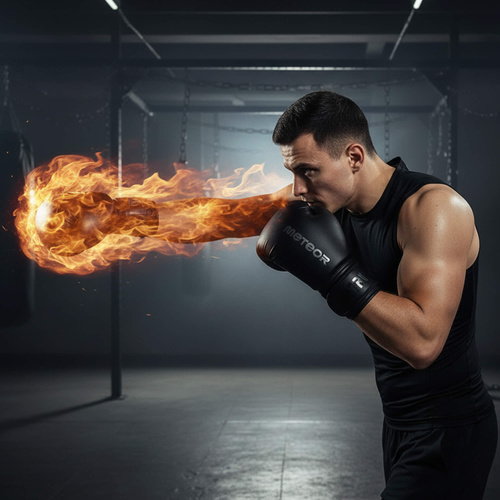 Boxing Gloves Meteor 10 oz training, hook-and-loop strap, PU