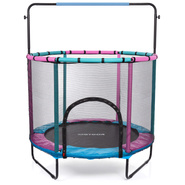 Trampolina dla dzieci Meteor TRP-65P 140 cm różowy/jasny niebieski
