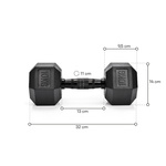 Hantel heksagonalny gumowany Meteor 10kg