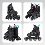 Rolki Meteor M 34-38 Buzzy czarny/różowy/miętowy