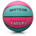 Piłka do koszykówki Meteor Layup 4 różowy/niebieski