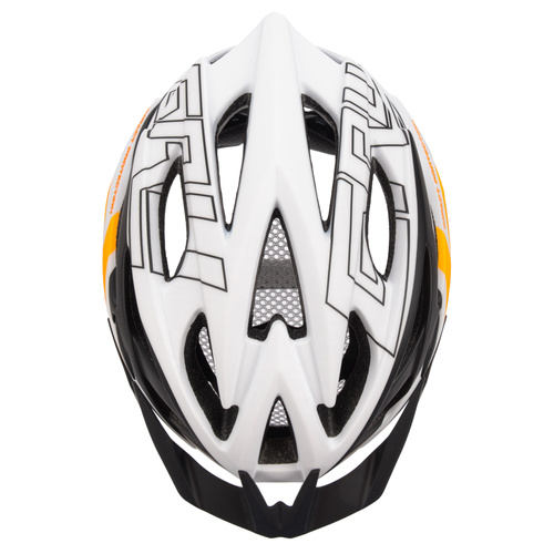 Kask rowerowy Meteor Gruver L 58-61 cm czarny/biały/pomarańczowy