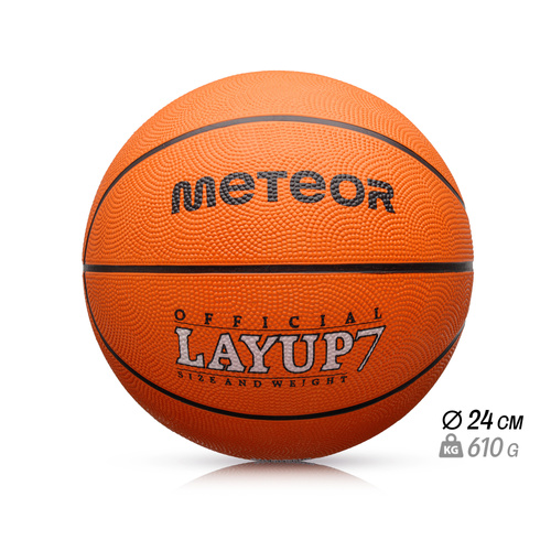 Piłka do koszykówki Meteor Layup 7 pomarańczowy