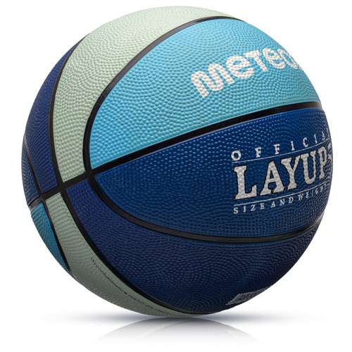 Piłka do koszykówki Meteor Layup 5 niebieski/szary