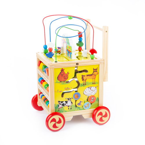 Wooden Walker – manupulative cube multicolour