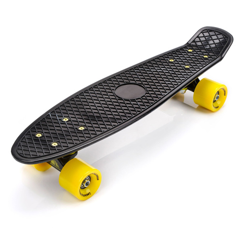 Plastic skateboard Meteor black/yellow/black