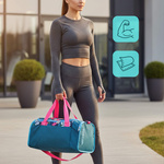 Fitness bag Meteor Nepr 20 l pink / navy blue flowers