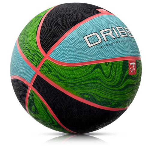 Piłka do koszykówki Meteor Dribble niebieski/zielony