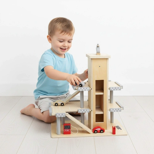 Wooden car parking garage