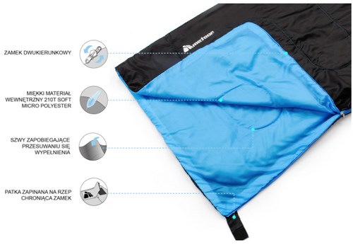 Sleeping bag Meteor Dreamer L blue / black