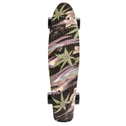 Plastic skateboard Meteor Multiboard Flowers Black