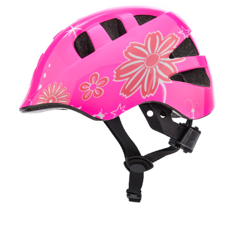 Kask rowerowy dla dzieci Meteor KS08 M 52-56 cm różowy/biały