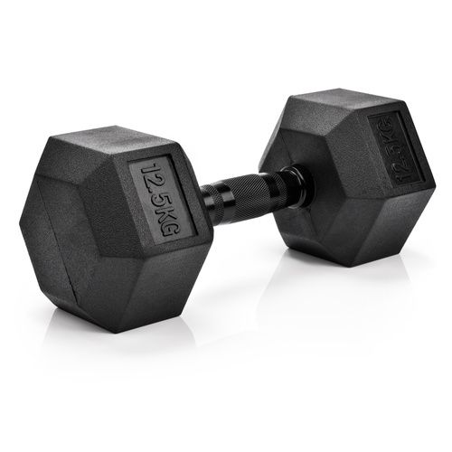 Hantel heksagonalny gumowany Meteor 12.5kg
