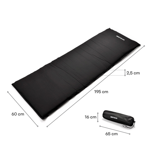 Self inflating mat Meteor 195×60×2,5 cm black