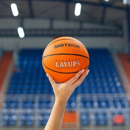 Piłka do koszykówki Meteor Layup 5 pomarańczowy