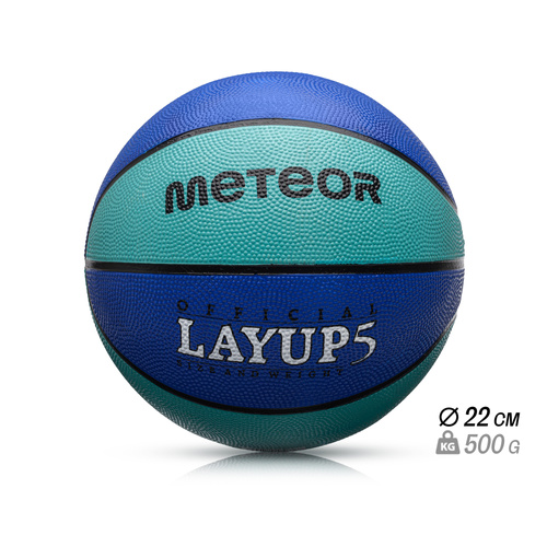 Piłka do koszykówki Meteor Layup 5 niebieski