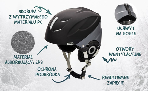 Ski helmet Meteor Lumi S 53-55 cm black / gray