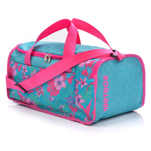 Fitness bag Meteor Nepr 20 l blue / pink flowers