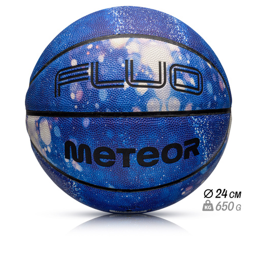 Piłka do koszykówki Meteor Fluo niebieski/biały 7