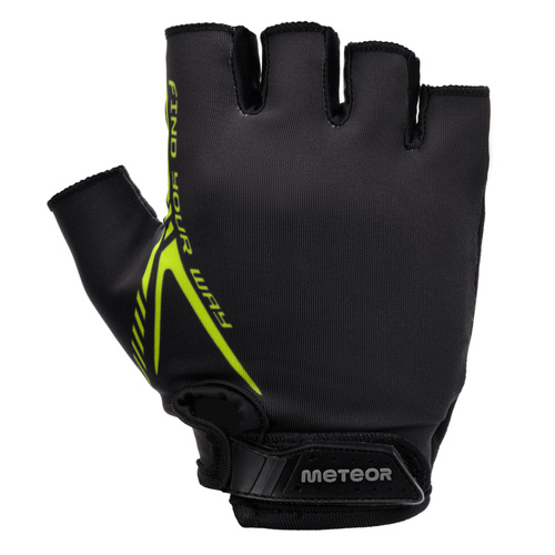 Bike gloves Meteor MX12 M black/neon yellow