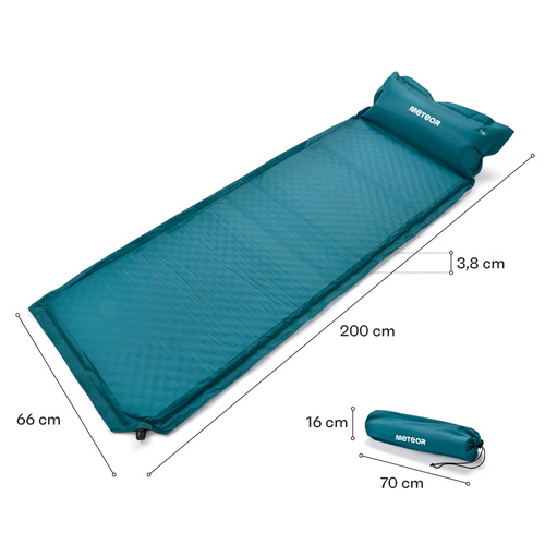 Self inflating mat Meteor 200×66×3,8 cm sea color